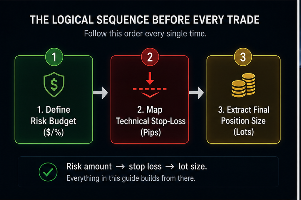 Risk management starts before you open the chart. Logical sequence flow.